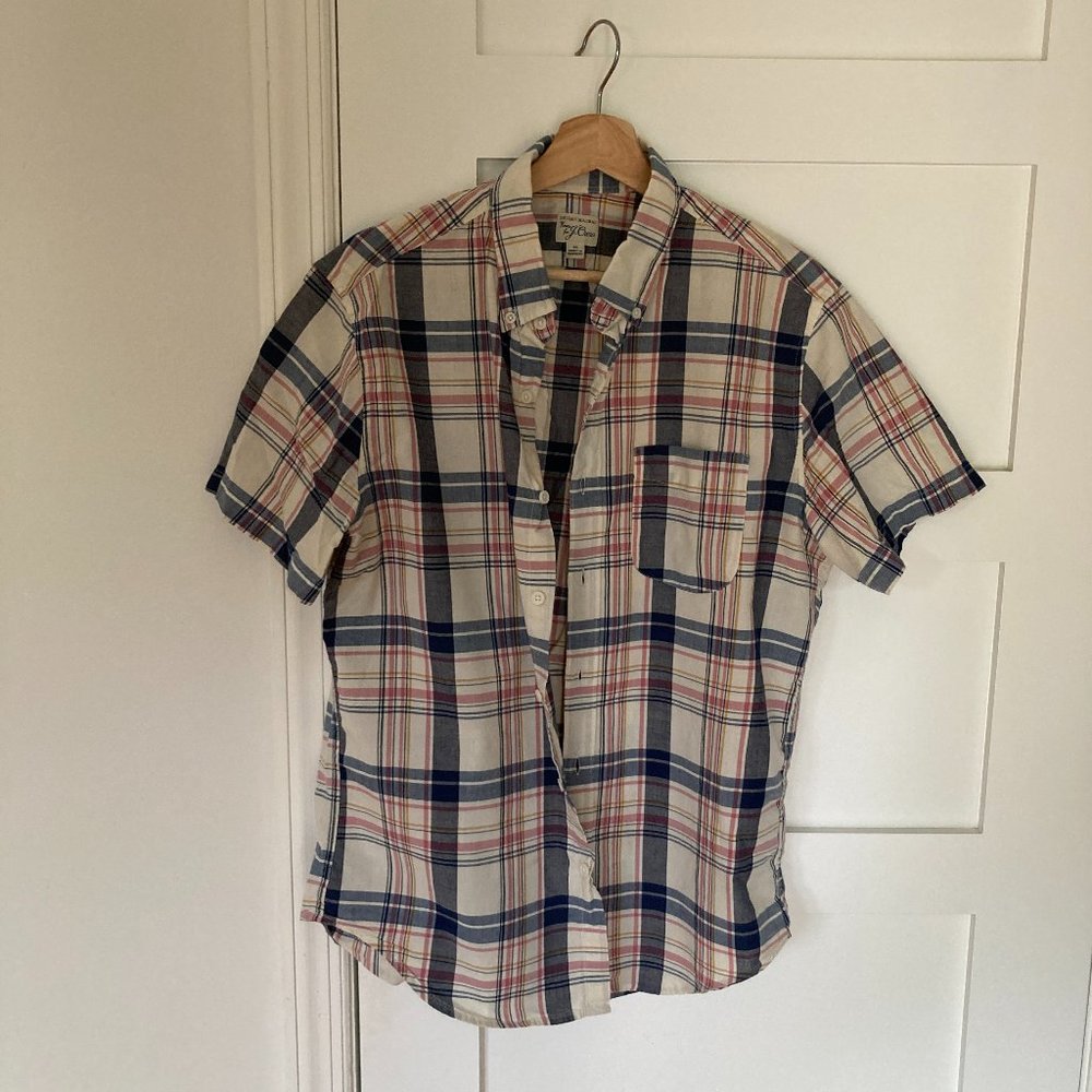 Men's J Crew Medium Short Sleeve Button Up Shirt
